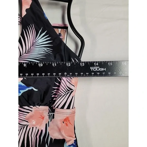 NWT DKNY Small Tropical Floral‎ One Piece Tummy Control Halter Neckline Swimsuit - Picture 8 of 8